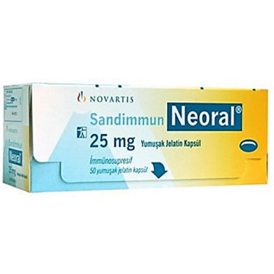 SANDIMMUN NEORAL 25 MG ( CYCLOSPORIN ) 50 SOFT GELATIN CAPSULES